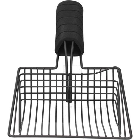 Pelle à Litière Réutilisable en Métal pour Chat - Filtre et Pelle de Nettoyage Noir (1/5)