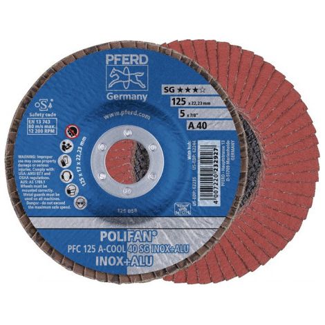 Disque à lamelles POLIFAN A-COOL SG INOX+ALU D. 125 mm granulation A-80 conique (Par 10)