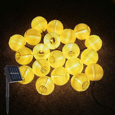 Guirlande lumineuse solaire LED, lanternes LED décoratives étanches pour l'extérieur, idéale pour les fêtes, le jardin et la décoration de terrasse (20 LED - 5 m) (1/5)
