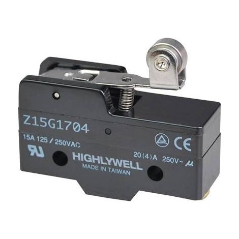 Mikroschalter mit Hebel 26,5mm+Rad 20A/250Vac ON-(ON)