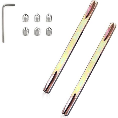 2 barres carrées fendues en fer de 8 x 130 mm pour serrures à triple barre, poignées de porte robustes, installation (1/5)
