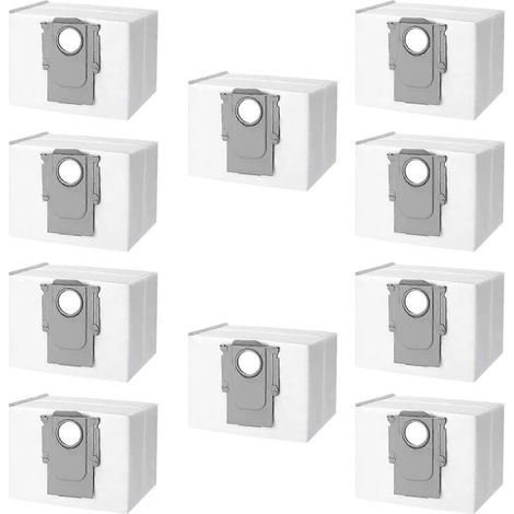 Lot de 10 sacs pour aspirateur Roborock S8+/ S8 Pro Ultra S7 MaxV Ultra S7 Pro Ultra Q7+ Q7 Max Plus Q5+ T8 avec base autovideuse, grande capacité-AquaForge