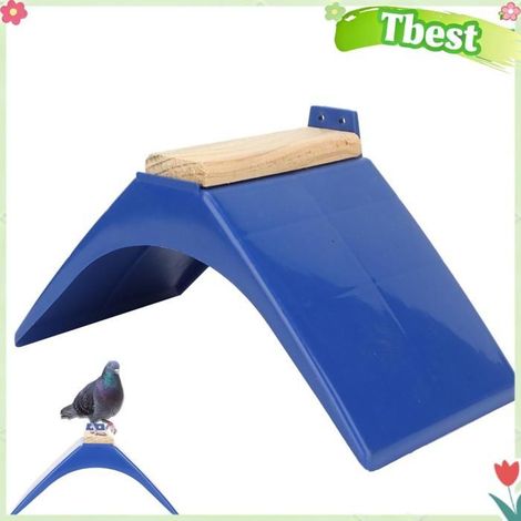 Tbest Support de repos de pigeons Support de Repos de Cage à Pigeons de Compagnie animalerie hygiene Bleu avec des bandes de bois (1/5)