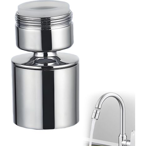 Aireador de grifo cromado - Giro de 360° - Regulador de caudal - M24 - Para cocina y baño (1/5)