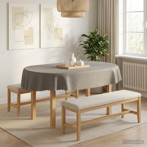 vidaXL Table Cloth 5 pcs Oval Light Grey 130 x 180 cm (1/5)