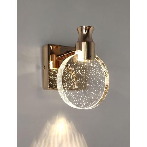 Crystal Wall Lamp, Crystal LED Wall Lamp, Round Crystal Wall Light, Golden Wall Lamp, Art Deco Wall Lamp, Vintage Wall Lamp for Living Room, MUMU (1/4)