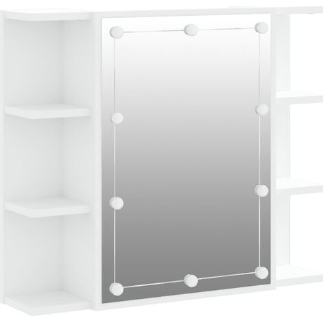 Armoire à miroir avec led 70 x 16,5 x 60 cm blanc (1/4)