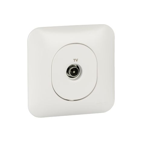Ovalis S260405 Ovalis - Prise TV avec plaque Blanc