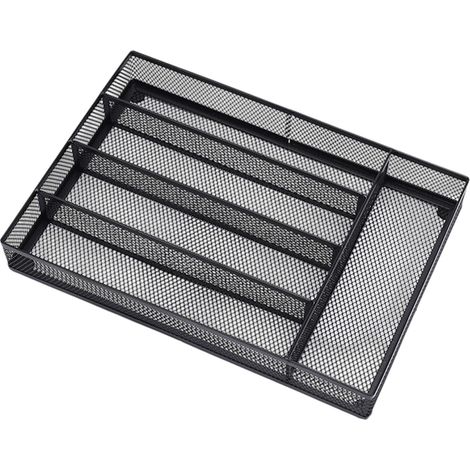 Organisateur de cuisine Carbon Steel avec pieds anti-dérapants et design mesh ventilé pour couverts et fournitures (1/5)