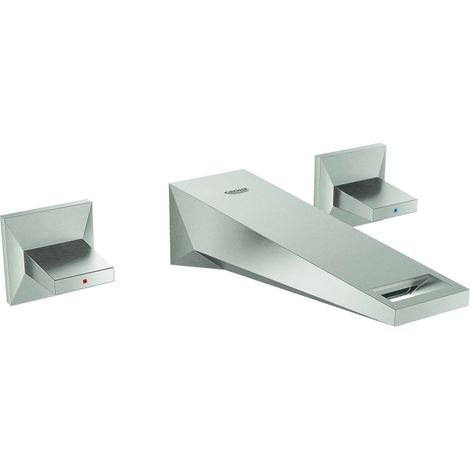 Mitigeur lavabo mural 3 trous Allure Brilliant 20346 FMS 161mm acier (1/2)