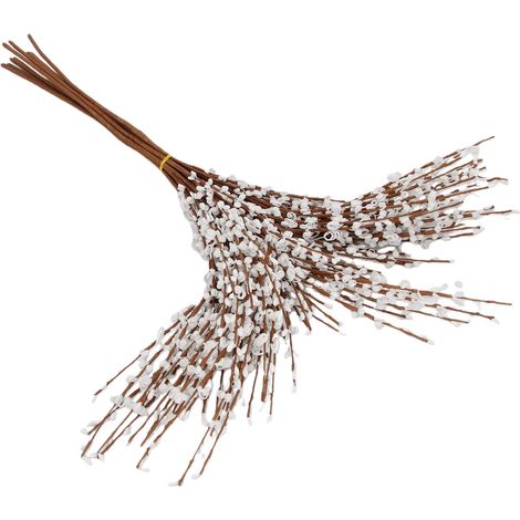 10 fleurs artificielles, hautes branches avec baies blanches, décoration florale pour jardin, mariage, fête, hôtel, restaurant, terrasse. (1/5)