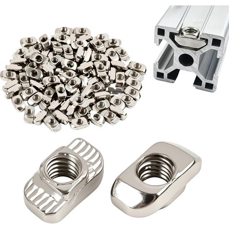 100 écrous à tête marteau M6 écrous à rainure en t pour profil aluminium (1/5)