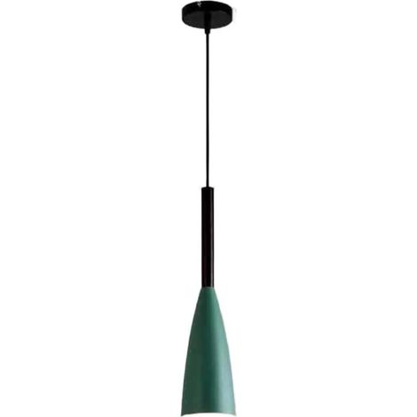 Suspension minimaliste moderne à une tête pour salle à manger - convient également au salon et à la chambre - 1 pièce, verte (1/5)