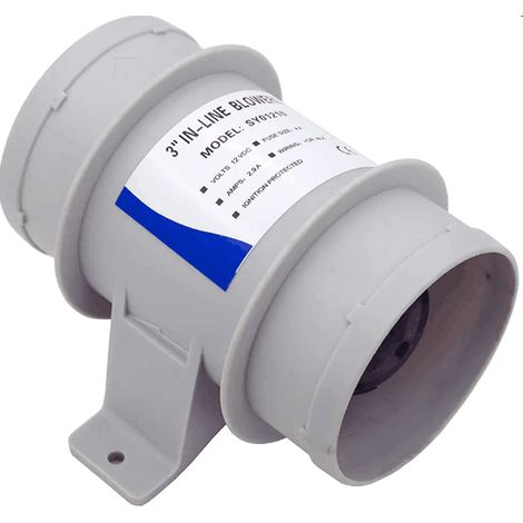 3-inch 12V Straight Cylindrical DC Fan Blower for Yachts, RVs, and Marine Accessories - 3-inch DC Fan