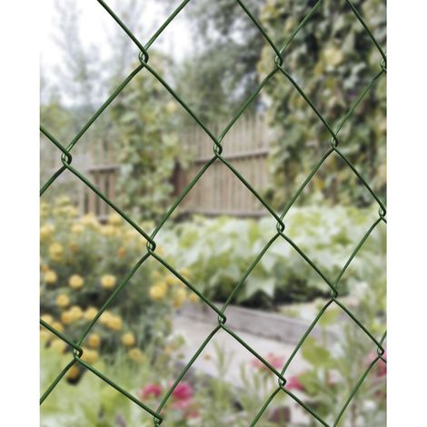 H+S Maschendrahtzaun PVC-Geflecht Moosgrün Höhe 1200 mm verzinkt, Länge 25 m
