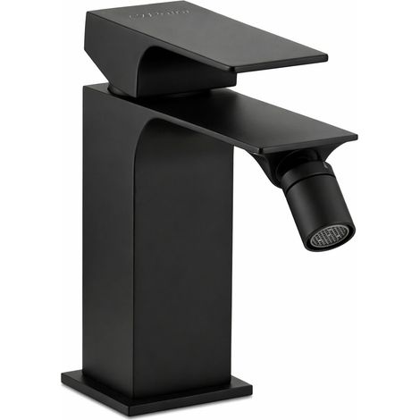 Miscelatore bidet in ottone colore nero opaco con piletta di scarico 1"1/4 Paini Venti V2YO306TC  Nero opaco