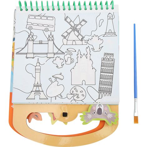 Magic Water Book Travel The World Logical Thinking Concentration Training Portable Magic Water Coloring Book (1/5)