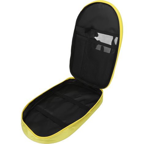 Sac à dos porte-couteaux en nylon jaune, sac à dos pliable pour chef, rangement d'ustensiles de cuisine avec poches, idéal pour camping et pique-nique. (1/5)