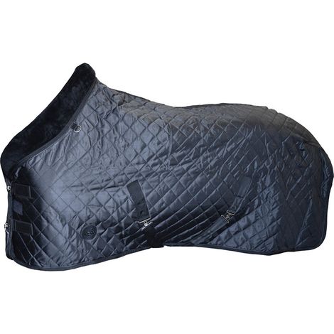 145 cm, nero: Coperta piumino da box  Winner imbottita 100g tessuto esterno 1600 denari collo e fodera peluche (1/2)