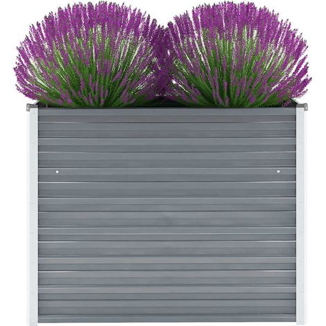 Garten-Hochbeet Verzinkter Stahl 100x40x77 cm Grau