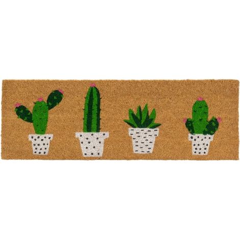 Zerbino in cocco 75x25 cm, cactus in vaso (1/5)