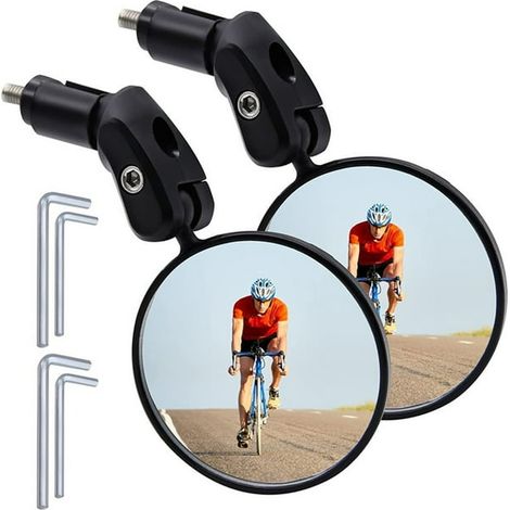 Rétroviseur de guidon vélo HD, miroir de recul VTT avec vision élargie, accessoire de cyclisme antidérapant (1/2)