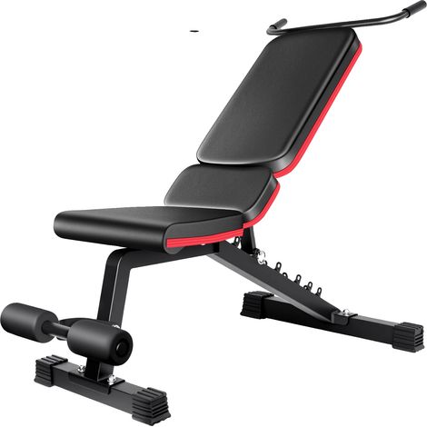 Gewichtsbänke, 7-fach verstellbar, klappbares Design, schwarz (1/2)