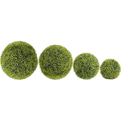 Boule de Topiaire en Plante Artificielle, Végétation Décorative, Design Suspendu Polyvalent, Vert, 2pcs 57cm (1/2)