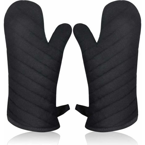 Guanto da forno Anti-Calore, Guanto Forno, presina da Forno Forno Muffole Guanti da Forno Guanto presina guanto da forno Cucina Spessa e Lunga Guanto Forno Barbecue Guanti da Cucina Cucina Nero 1 Copp (1/5)