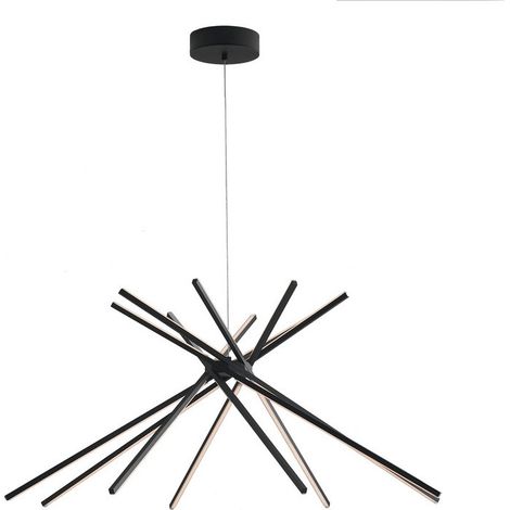 "Sospensione SHANGHAI in alluminio nero 56W 3000K (Luce calda)" (1/3)