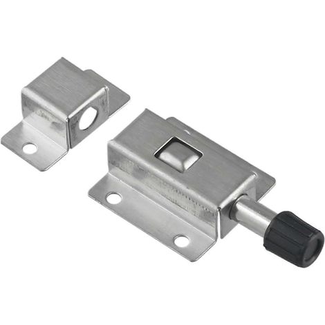 Automatisches Edelstahl-Federschloss für Schiebetüren, mit Schrauben für zusätzliche Sicherheit (3er-Pack).