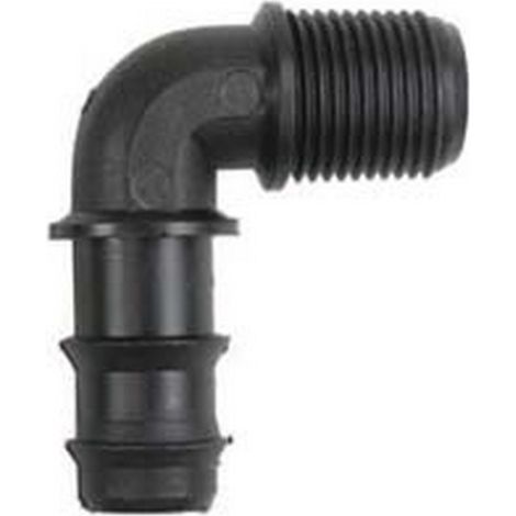 20PZ RACCORDO PORTAGOMMA GOMITO 90 FILETTATO MASCHIO POLIPROPILENE mm20xM 1/2"