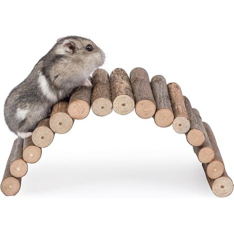 Hamster Mouse Rat Rodent Wooden Bridge Chew Toy for Small Animals (8" x 1.5") (1/2)