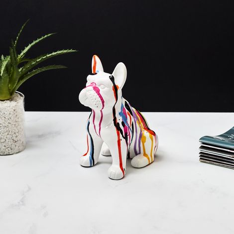 Statuette - HOME DECO FACTORY - Bulldog Céramique - Moderne - Multicolore