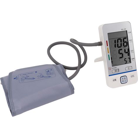 Kit de surveillance de la glycémie entièrement automatique 2 en 1 avec 25 bandelettes de test, annonce vocale, affichage de l'heure et tensiomètre