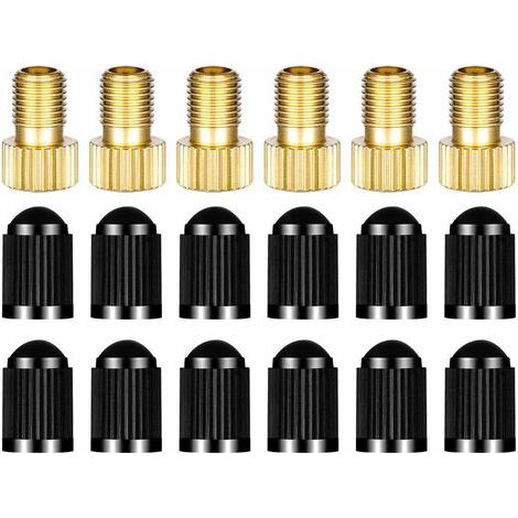 Adaptateurs de valve Presta pour vélos, lot de 6, conversion facile pour pompes et compresseurs standard (1/4)