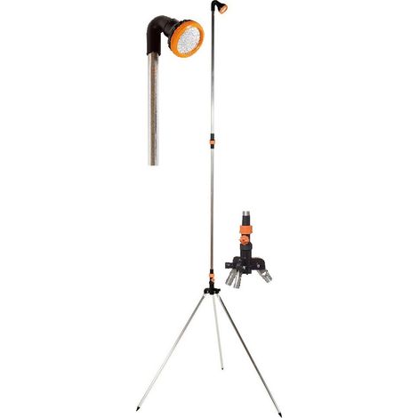 Doccia da giardino Delux tubi smontabili in alluminio con treppiedi e rubinetto 2 mt per esterno piscina giardino (1/2)
