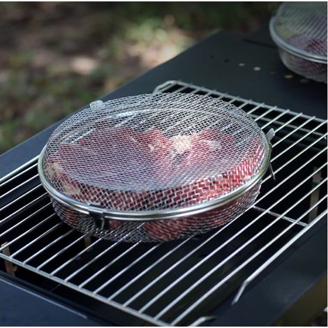 2Pcs Cage Grill BBQ Acier Inoxydable 304, Multifonction 20x5cm, Pour Four, Air Fryer, Popcorn, Séchage (1/4)
