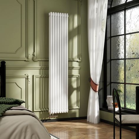 AICA Traditioneller 3-Säulen Heizkörper 1800x380mm Weiß aus Stahl
