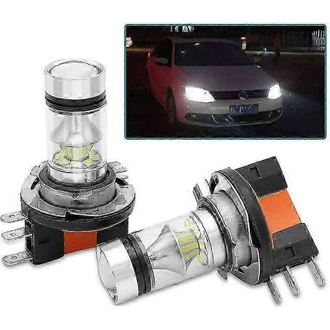 2 ampoules LED H15 pour phares, 8000K, 20 SMD, feux de route et feux de jour, compatibles avec les modèles H1, H3, H4, H6, H8, H9, H11 et H16. (1/4)