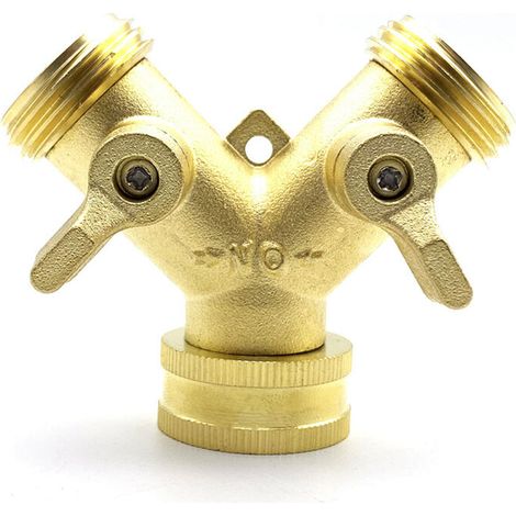 Deviatore per tubo da giardino, rubinetto in ottone, deviatore per giardino, valvola a doppia sfera, valvola deviatrice a 2 vie di tipo Y