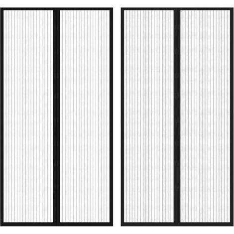 Moustiquaire magnétique noire 210 x 100 cm, lot de 2 (1/5)