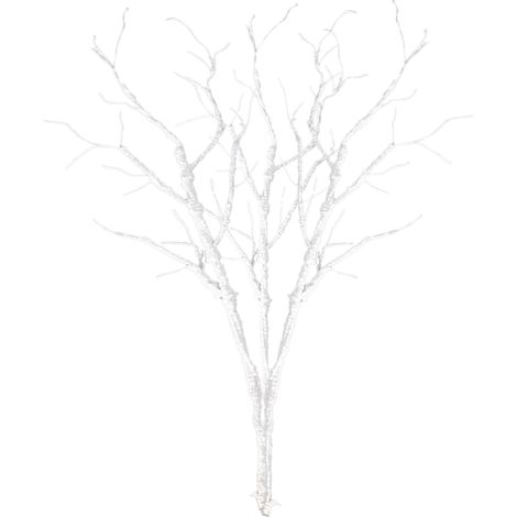 Deco florale Plantes artificielles branches feutrées blanches 3 pièces pour mariage décor intérieur