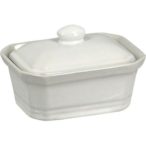 Terrine avec couvercle - Grès blanc - 200g (1/2)