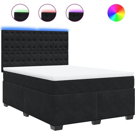 Maison Exclusive - Boxspringbett mit Matratze Schwarz 160x200 cm