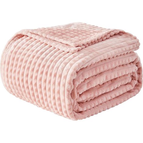 Kuscheldecke Fleecedecke 200x230cm Couchdecke 02-hellrosa 200 x 230cm (1/3)