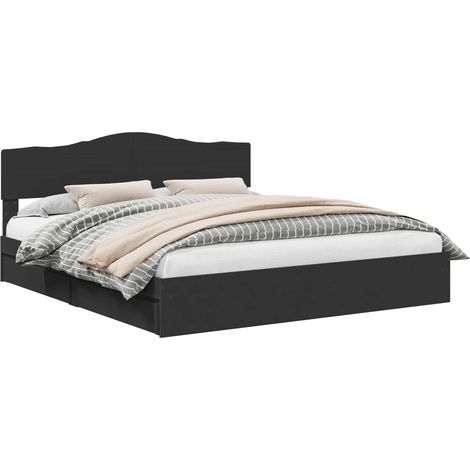 Maison Exclusive - Aufbewahrungsbett Schwarz 200 x 200 cm Holzwer