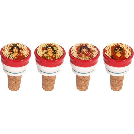 Espositore per tappo da vino Flamenco, ceramica decorativa - stile tradizionale