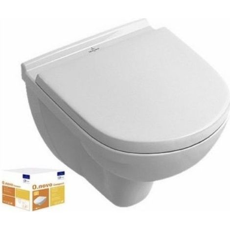 Pack inodoro suspendido compacto sin borde VILLEROY ET BOCH O Novo + asiento + placa cromada + estructura Grohe