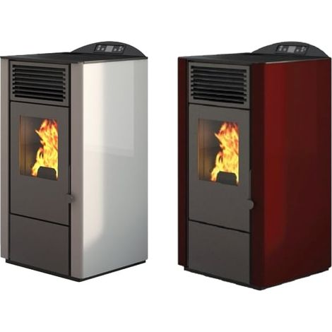 Stufa a pellet 9,5 kW Punto Fuoco Lory - - Rosso (1/4)